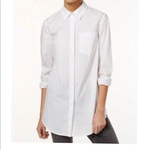 Rachel Ray white long sleeve split back shirt
